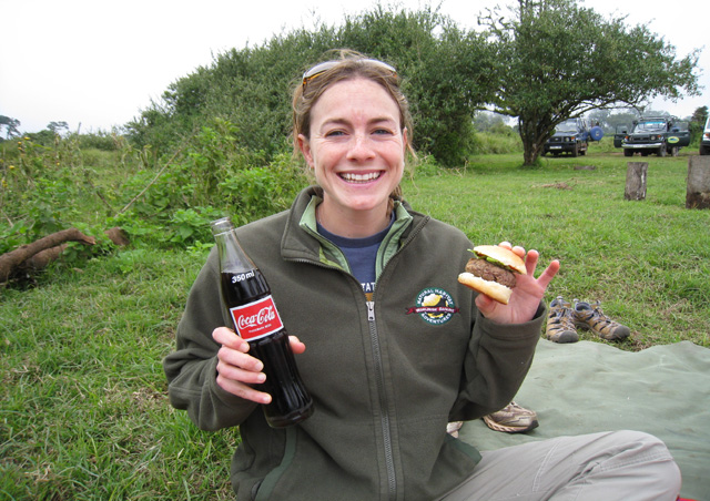 As any world traveler knows, food is part of the fun!  This classic  “Burgers and Coke” picnic lunch near the Ngorongoro Crater was no exception.
